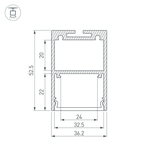 Профиль ARH-LINE-3750A-2000 ANOD (Arlight, Алюминий)