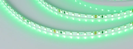 Светодиодная Лента RT-A120-5mm 24V Green (9.6 W/m, IP20, 2835, 5m) (Arlight, узкая)