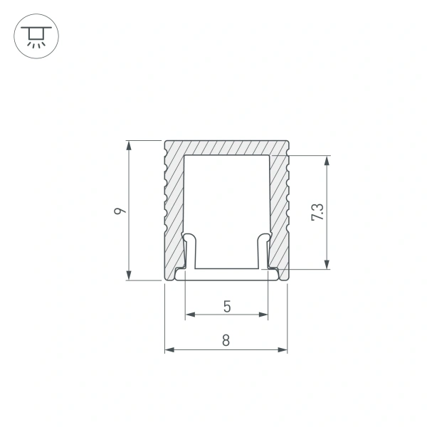 Профиль SL-MINI-8-2000 ANOD BLACK (Arlight, Алюминий)