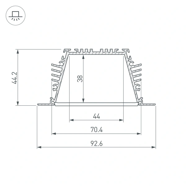 Профиль KLUS-POWER-RW70FS-2000 ANOD (Arlight, Алюминий)