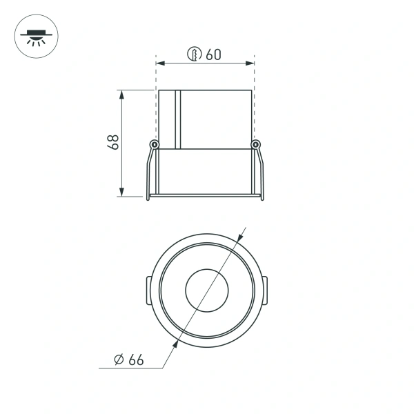Светильник MS-ATLAS-BUILT-R66-15W Warm3000 (BK-BK, 35 deg, 230V) (Arlight, IP20 Металл, 5 лет)