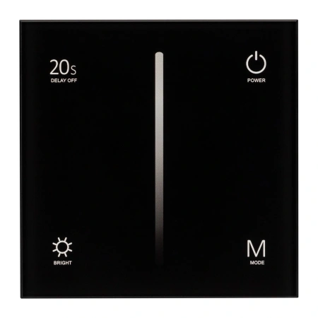 Панель SMART-P6-DIM-G-IN Black (12-24V, 4x3A, Sens, 2.4G) (Arlight, IP20 Пластик, 5 лет)