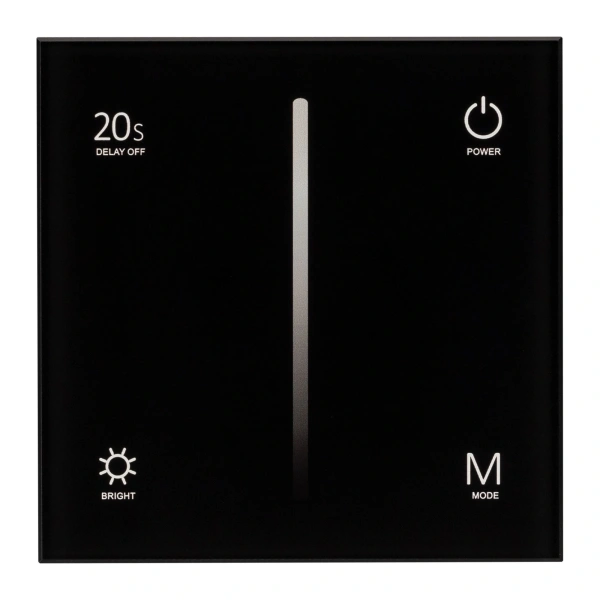 Панель SMART-P6-DIM-G-IN Black (12-24V, 4x3A, Sens, 2.4G) (Arlight, IP20 Пластик, 5 лет)