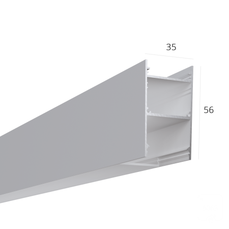 Алюминиевый LED профиль LINE 3556 ral9003 LT70 (с экраном) — 2000мм