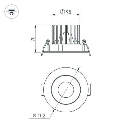 Светильник MS-FORECAST-BUILT-TURN-R102-12W Warm3000 (WH-BK, 32 deg, 230V) (Arlight, IP20 Металл, 5 лет)