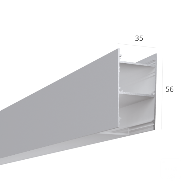 Алюминиевый LED профиль LINE 3556 ral9003 LT70 (с экраном) — 2000мм
