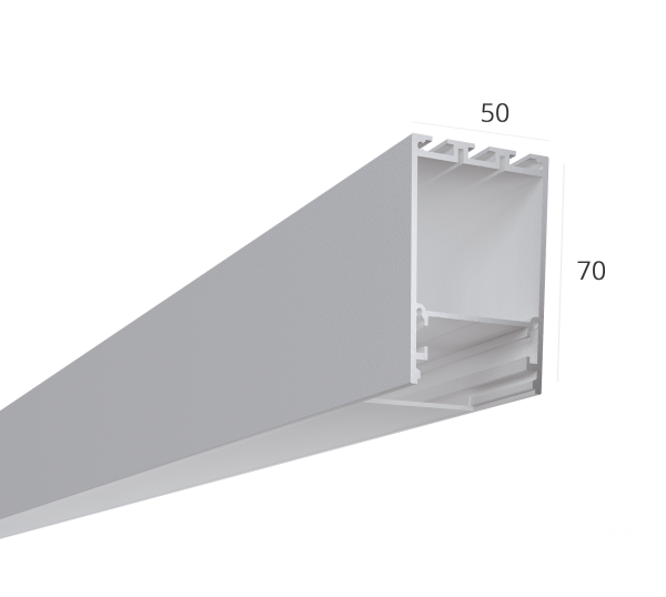 Алюминиевый LED профиль LINE 5070 ral9003 LT70 (с экраном) — 2500мм