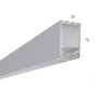 Алюминиевый LED профиль LINE 5070 ral9003 LT70 (с экраном) — 2500мм