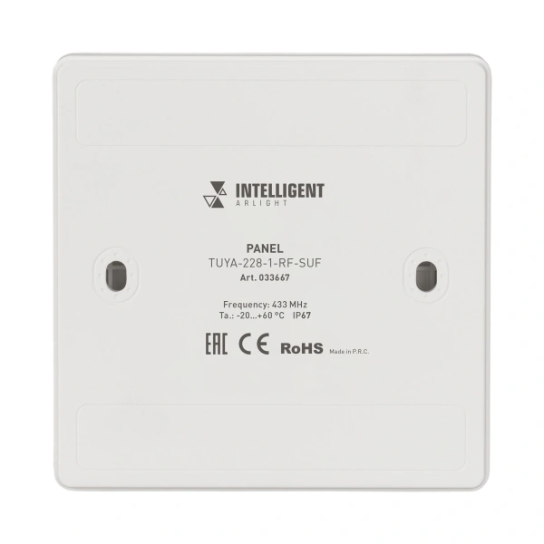 INTELLIGENT ARLIGHT Панель TUYA-228-1-RF-SUF (kinetic, 433MHz) (IARL, IP67 Пластик, 3 года)