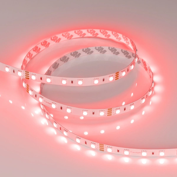 Светодиодная Лента RT-B60-10mm 24V RGB (14.4 W/m, IP20, 5060, 50m) (Arlight, Открытый)