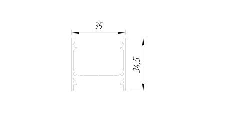 Линейный светильник LINE3535П (Anod 1000mm LT70 — 3K 31W)