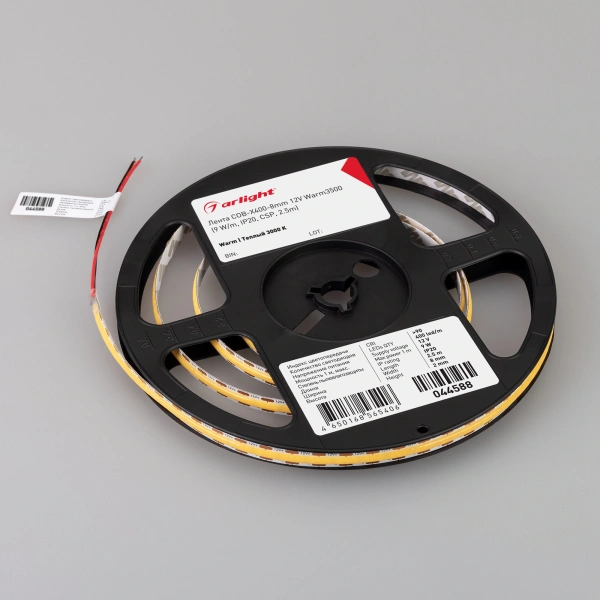 Светодиодная Лента COB-X400-8mm 12V Warm3500 (9 W/m, IP20, CSP, 2.5m) (Arlight, -)