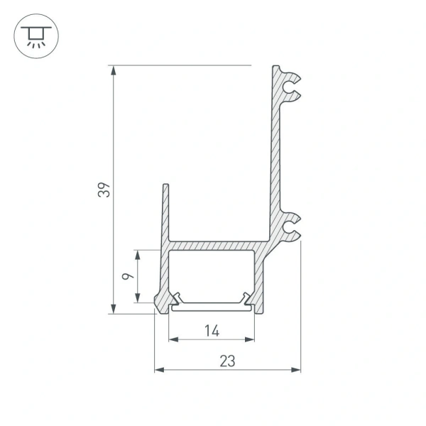 Профиль ALM-EDGE-16-2000 ANOD (Arlight, Алюминий)