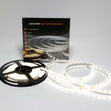 Светодиодная лента Class Premium, 5050, 60 led/m, Day White, 24V, IP65, А25