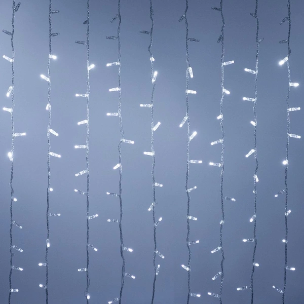 Светодиодная гирлянда ARD-CURTAIN-CLASSIC-2000x6000-CLEAR-1500LED-WATERFALL White (230V, 180W) (Ardecoled, IP65)