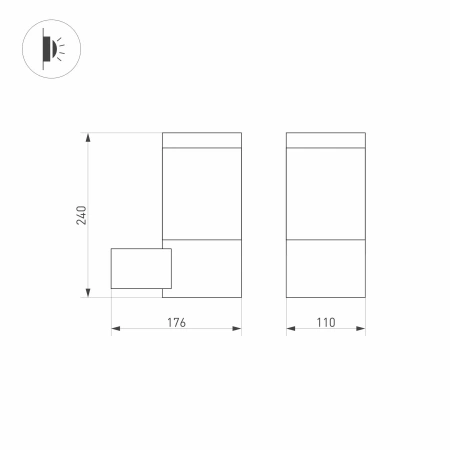 Светильник LGD-STEM-WALL-10W Warm3000 (GR, 185 deg, 230V) (Arlight, IP65 Металл, 3 года)