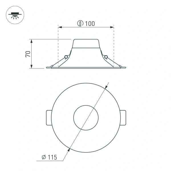 Светильник MS-BLIZZARD-BUILT-R115-10W Day4000 (BK, 100 deg, 230V) (Arlight, IP20 Металл, 3 года)