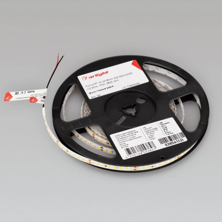 Светодиодная Лента RT-A160-8mm 24V Warm2400 (12 W/m, IP20, 2835, 5m) (Arlight, высок.эфф.150 лм/Вт)