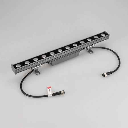 Линейный прожектор AR-LINE-500-12W Warm3000 (GR, 15 deg, 230V) (Arlight, IP65 Металл, 3 года)