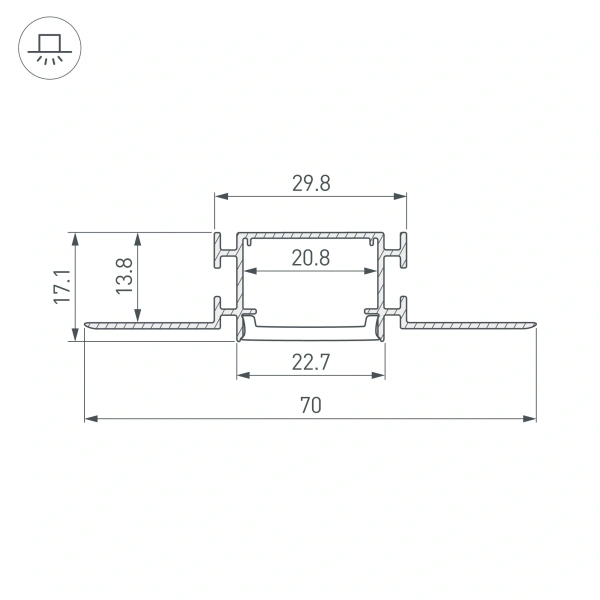 Профиль FANTOM-BENT-W23-SIDE-2000 ANOD (Arlight, Алюминий)