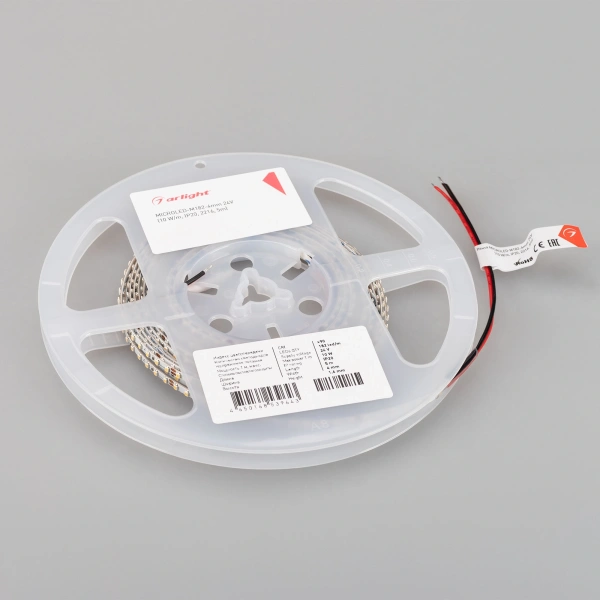 Светодиодная Лента MICROLED-M182-4mm 24V Warm3500 (10 W/m, IP20, 2216, 5m) (Arlight, узкая)
