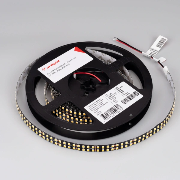 Светодиодная Лента RT-A320-BLACK-15mm 24V Day4000 (24 W/m, IP20, 2835, 5m) (Arlight, высок.эфф.150 лм/Вт)