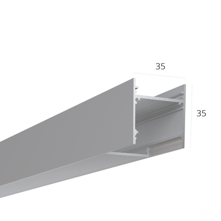 Алюминиевый LED профиль LINE 3535 ral9005 LT70 (с экраном) — 2500мм