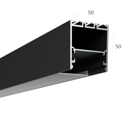 Алюминиевый LED профиль LINE 5050 ral9003 LT70 (с экраном) — 3000мм