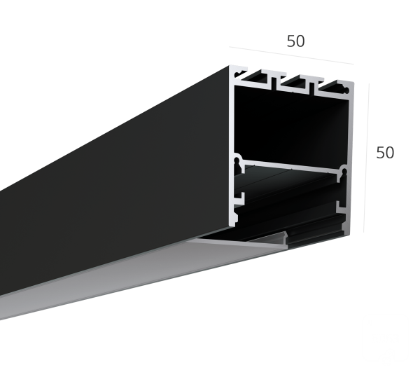 Алюминиевый LED профиль LINE 5050 Anod LT70 (с экраном) — 2000мм