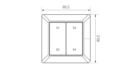 Настенная радио панель EASYBUS на 1 зону и 4 сцены, без батарейки