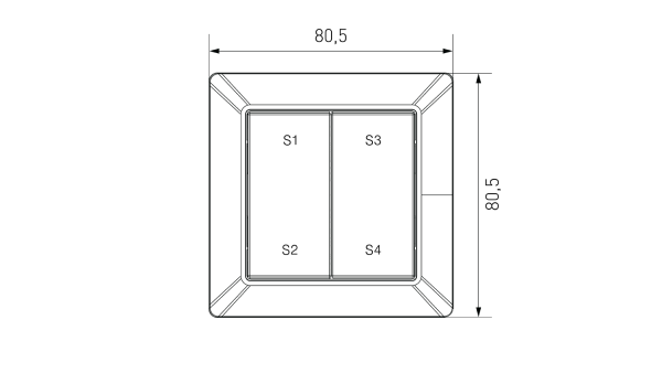 Настенная радио панель EASYBUS на 1 зону и 4 сцены, без батарейки