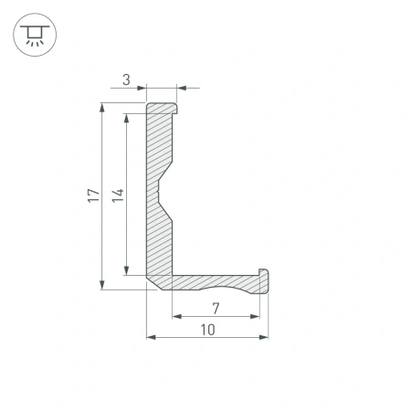 Профиль ALM-BASE-H10-2000 (Arlight, Алюминий)