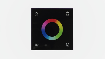 Сенсорная панель T3 Black IC46 (12-24V, 3x4A, 3x(48-96W), RGB,  RF 2.4GHz)