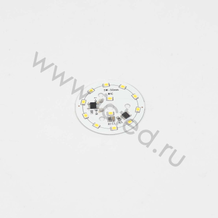 Светодиодная матрица 2835, 12 led, 220V, 5W, Ф50mm, D145, warm white
