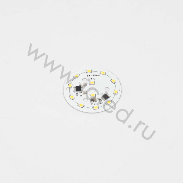 Светодиодная матрица 2835, 12 led, 220V, 5W, Ф50mm, D145, warm white