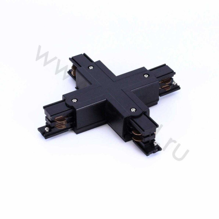 Соединитель Х-образный для трека 4L 4X14 (черный)