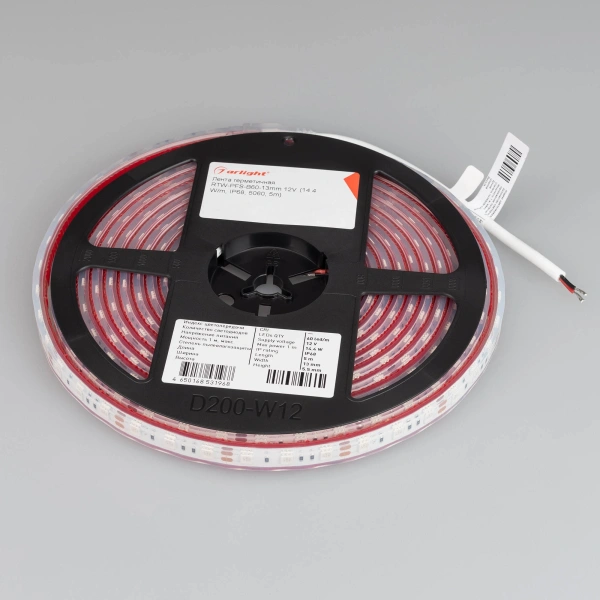 Светодиодная Лента герметичная RTW-PFS-B60-13mm 12V Yellow (14.4 W/m, IP68, 5060, 5m) (Arlight, 14.4 Вт/м, IP68)