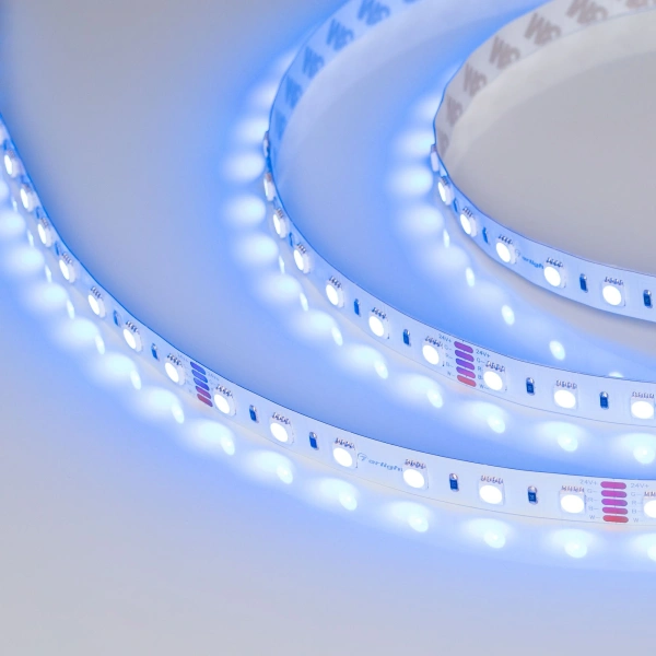 Светодиодная Лента RT-B60-12mm 24V RGBW-White-4-in-1 (19.2 W/m, IP20, 5060, 5m) (Arlight, Открытый)