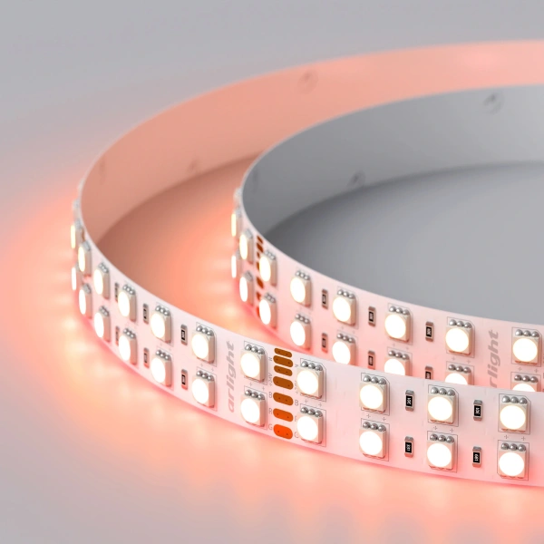 Светодиодная Лента RT 2-5000 24V RGB-Warm 2x2 (5060, 720 LED, LUX) (Arlight, 32 Вт/м, IP20)