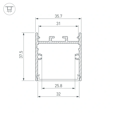 Профиль SL-LINE-3638-LW-2000 ANOD BLACK (Arlight, Алюминий)