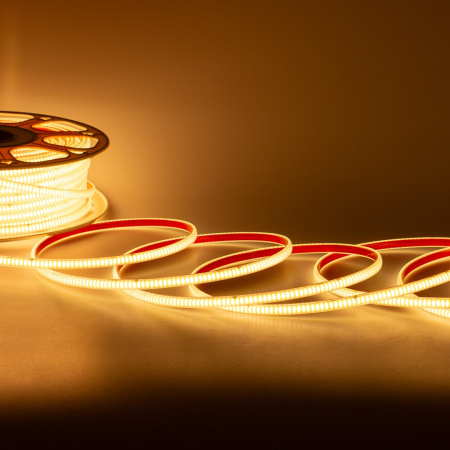 Светодиодная лента 220V, COB 240 chip/m, warm white, IP65, 240WW