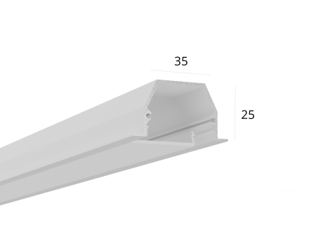 Алюминиевый LED профиль LINE 3525 IN ral9005 LT70 (с экраном) — 2000мм