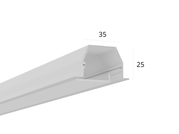 Алюминиевый LED профиль LINE 3525 IN ral9003 LT70 (с экраном) — 2000мм