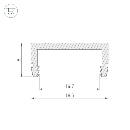 Профиль ARH-CH15-2000 ANOD (Arlight, Алюминий)