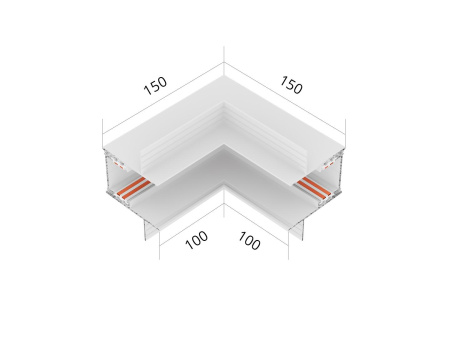 Соединительный элемент 6063 TrackLine Edgeless (L2 RAL9005)
