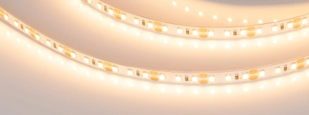 Светодиодная Лента RT-A120-8mm 12V Warm2400 (14.4 W/m, IP20, 2835, 5m) (Arlight, Открытый)