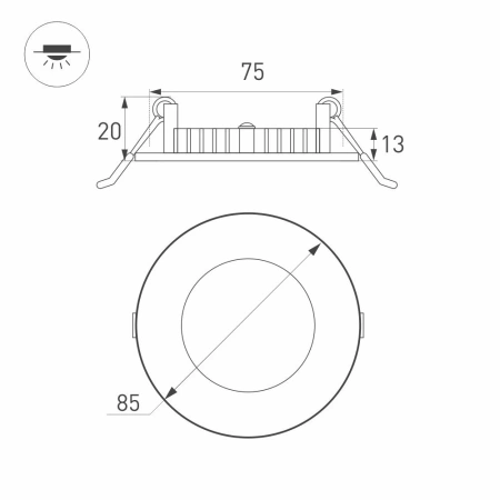 Светильник DL-85M-4W Day White (Arlight, IP40 Металл, 3 года)