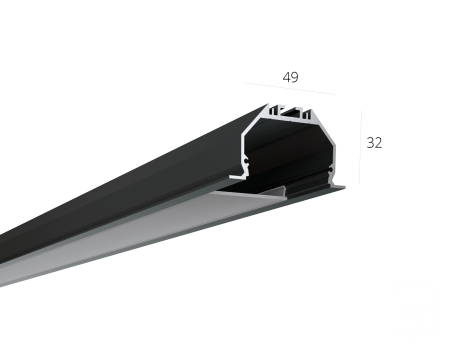Алюминиевый LED профиль LINE 4932 IN ral9005 LT70 (с экраном) — 3000мм