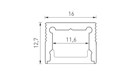 Алюминиевый профиль Design LED LS1613, 2500 мм, анодированный