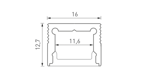 Алюминиевый профиль Design LED LS1613, 2500 мм, анодированный